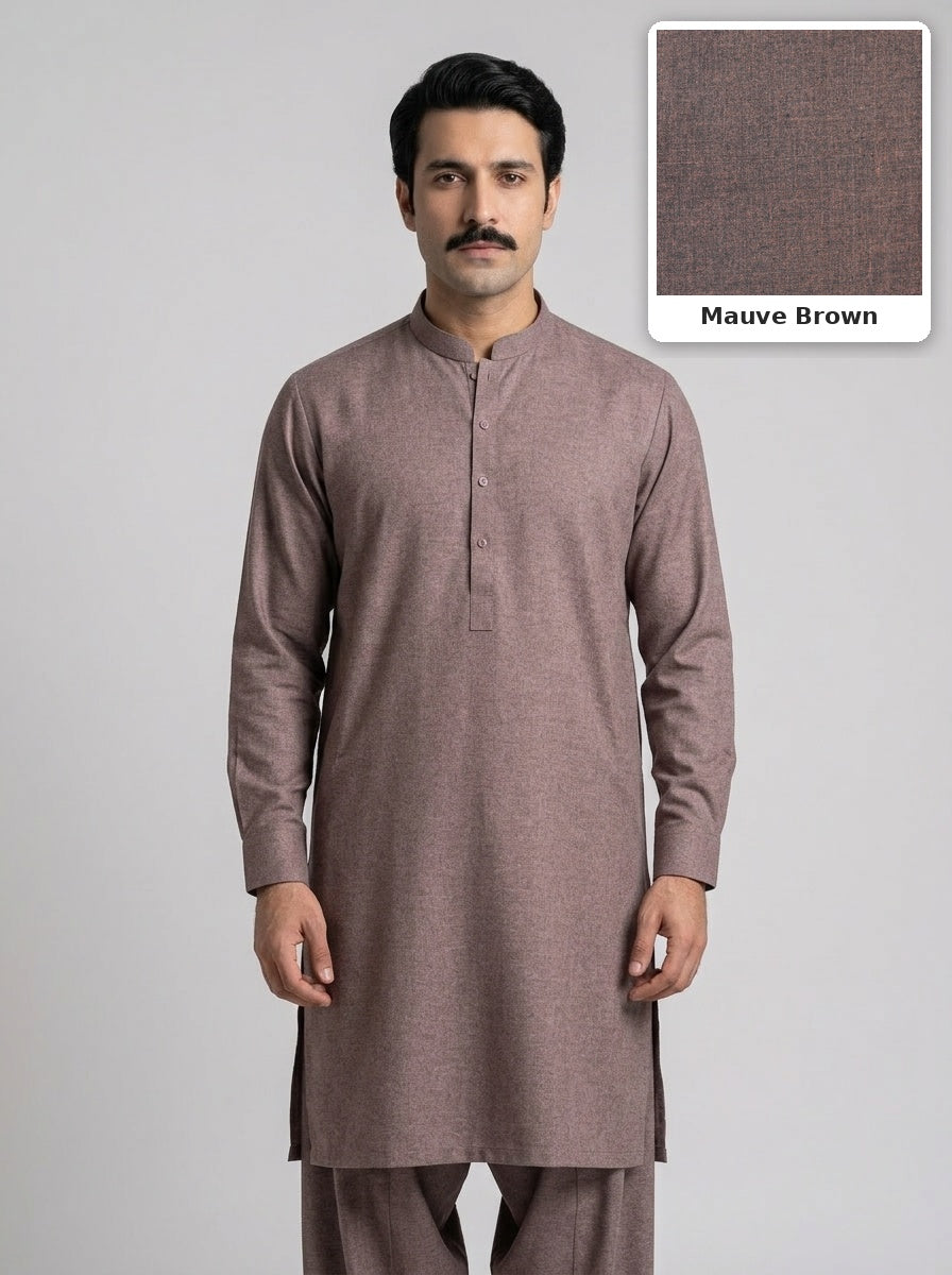 Shahi Wool Suit - Mauve Brown