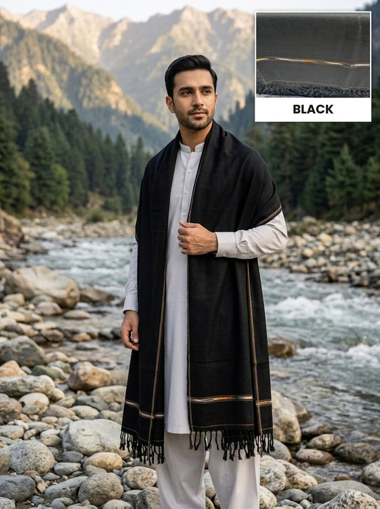 Acrylic Wool Shawl | Black