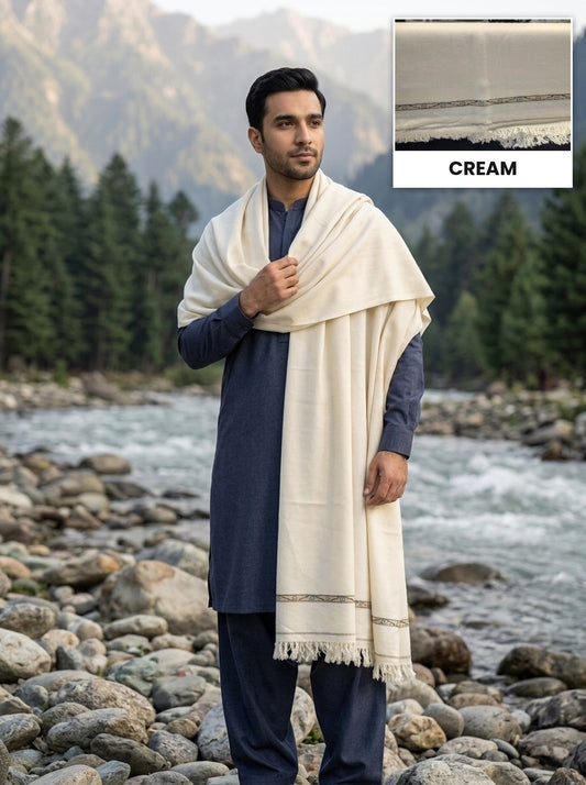 Kashmiri Wool Shawl | Cream