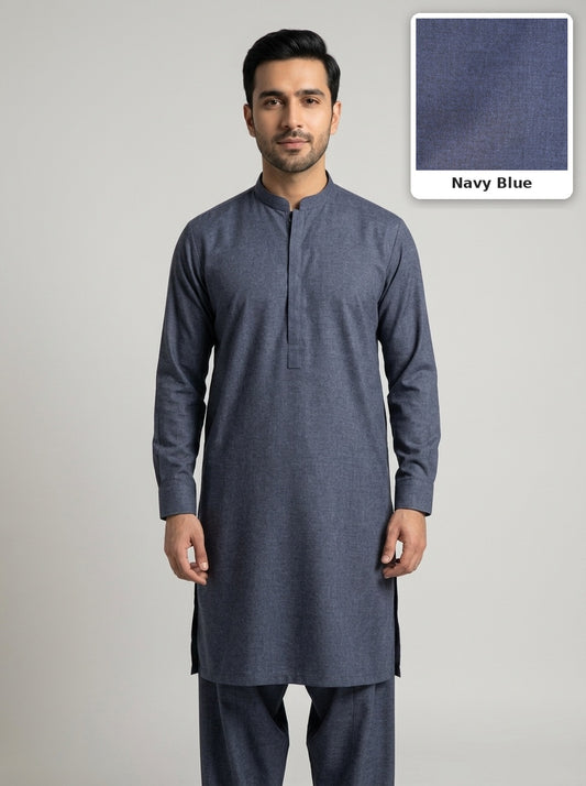 Shahi Wool Suit - Navy Blue