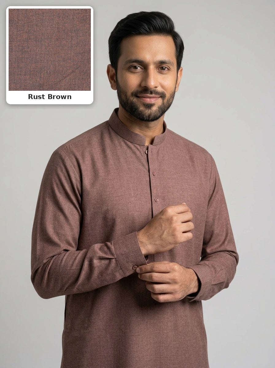 Shahi Wool Suit - Rust Brown