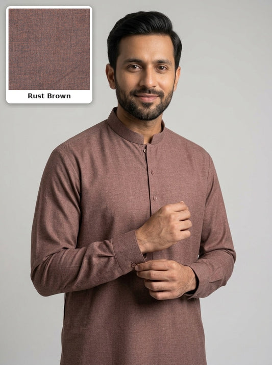 Shahi Wool Suit - Rust Brown