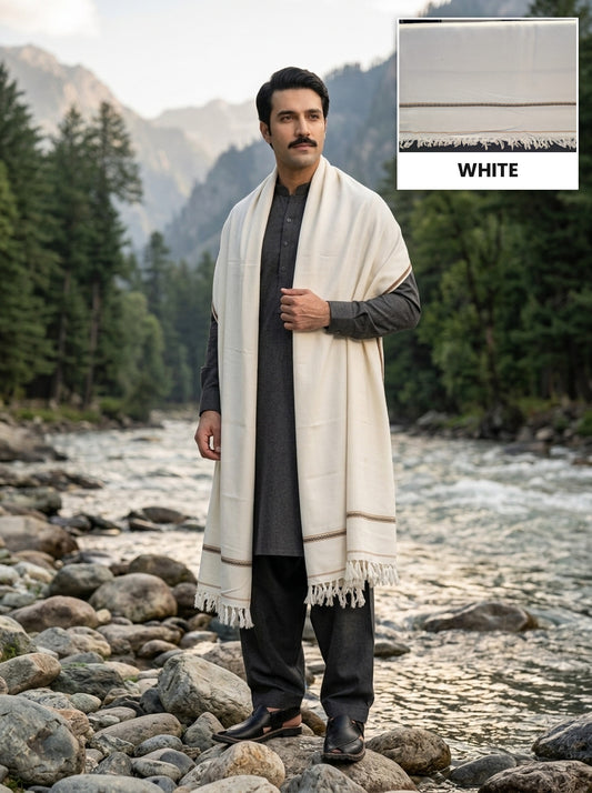 Acrylic Wool Shawl – White