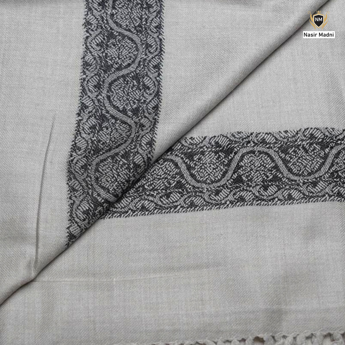 Pure Wool Shawl – Beige Base